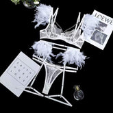 Metal chained bra&panty set